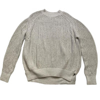 All Saints Cream and Silver Baggy Womens Jumper (M)