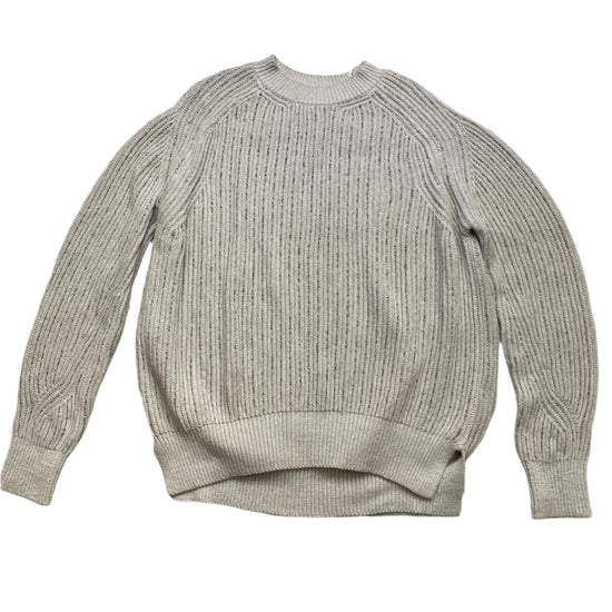 All Saints Cream and Silver Baggy Womens Jumper (M)