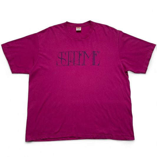 Supreme Pink and Black Spellout T Shirt (XL)