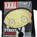 Stewie Griffin Street Famous Family Guy Black T Shirt (2XL)