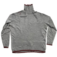 Wolsey Vintage 90’s Grey and Burgundy Turtle Neck Jumper (L)