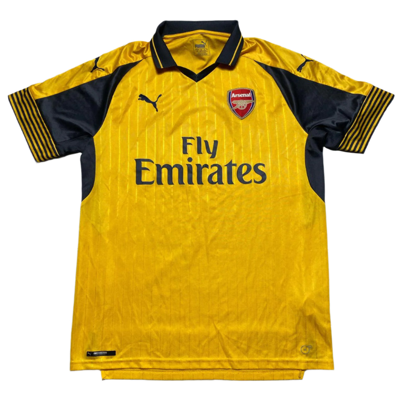 Arsenal Puma 2017/8 Yellow and Grey Football Jersey (L)