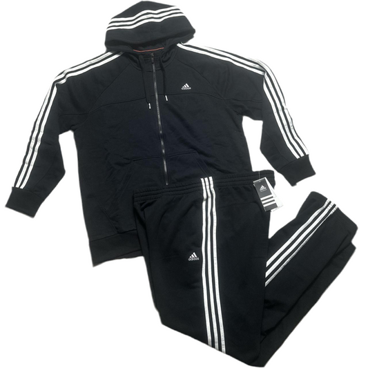 Adidas Performance Essentials Black and White Full Tracksuit (XL)