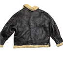 Vintage Brown Sherpa Sherling Big Heavy Leather Jacket (3XL)