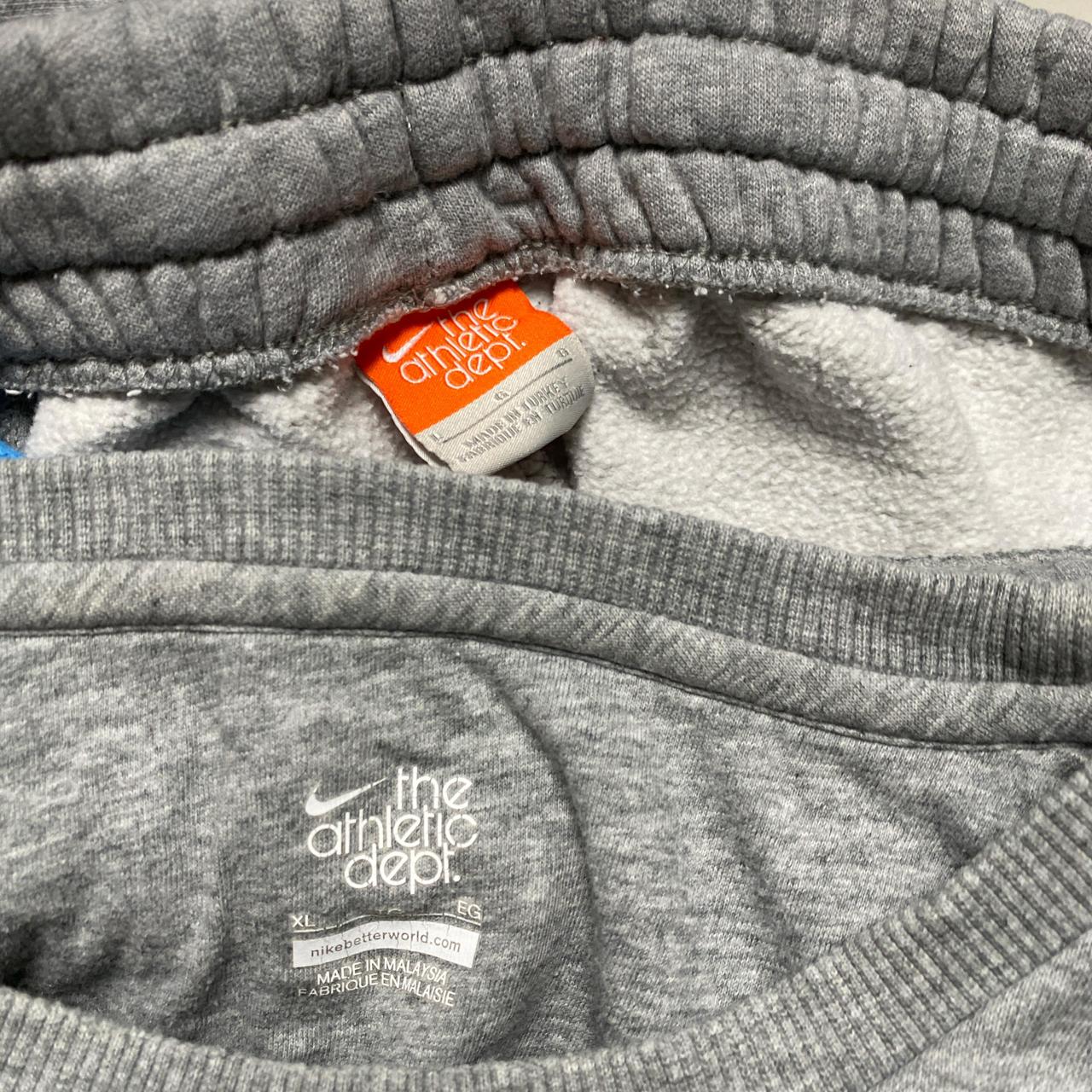Nike Athletic Department Vintage y2k Grey and Blue Swoosh Jumper and Joggers Set Tracksuit (L)