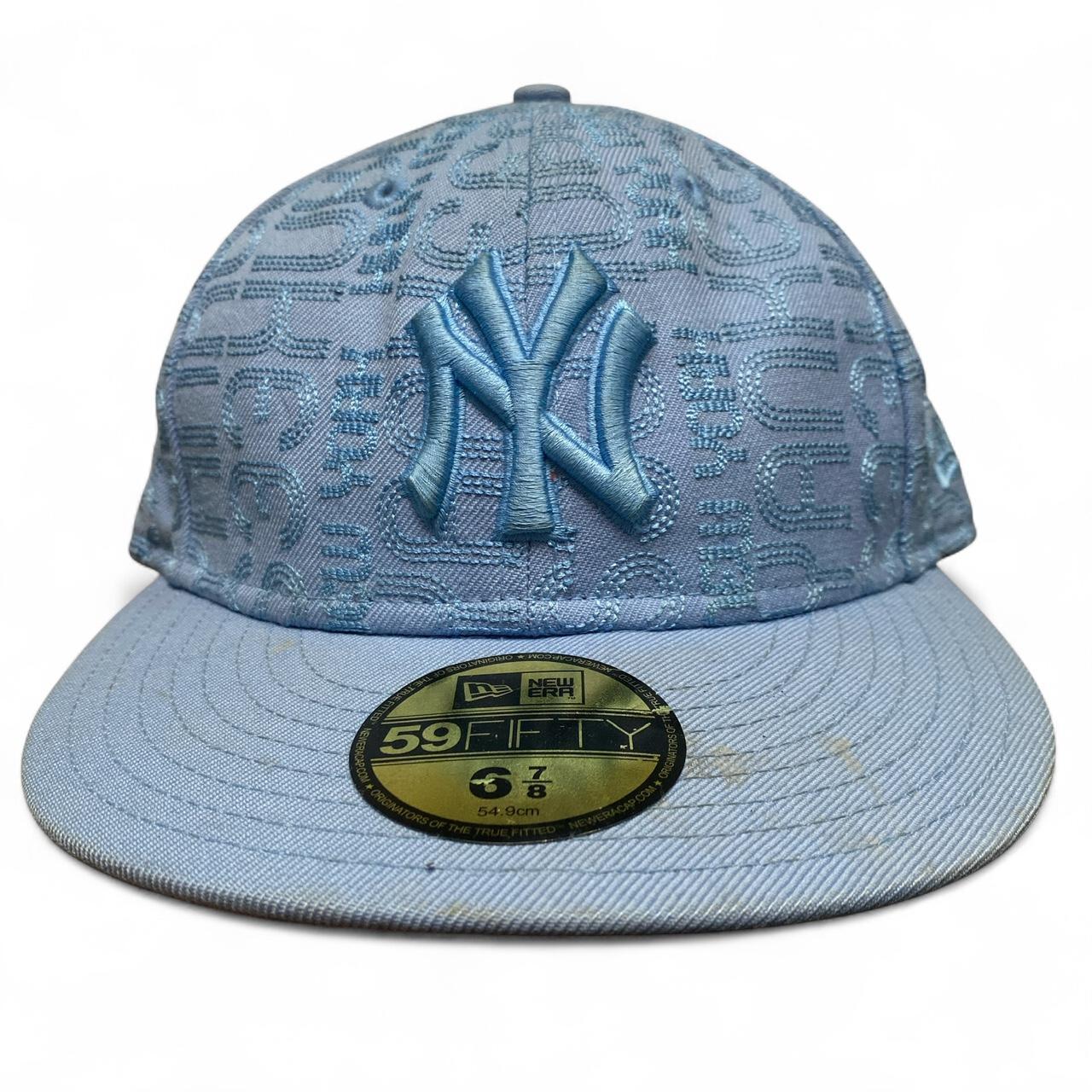 New York Yankees Repeat Embroidery Fitted Baby Blue Cap