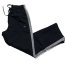 Nike Athletic Department Swoosh Vintage Black Grey and White Strip Shell Track Pant Baggy (XL)Bottoms