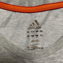 Adidas Performance Essentials Grey Red and Orange Tri Stripe Colours T Shirt (L)
