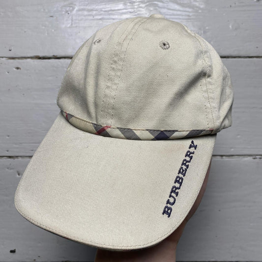 Burberry Cream Vintage Baseball Cap