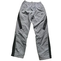 Nike Silver and Grey Swoosh Baggy Vintage y2k Shell Trackpant Bottoms (M)