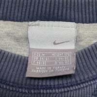 Nike Navy and White Swoosh Vintage Jumper (M)
