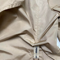 Fendi Roma Womens Leopard Interior Vintage 90’s Cream Beige Lightweight Trench Coat (L)