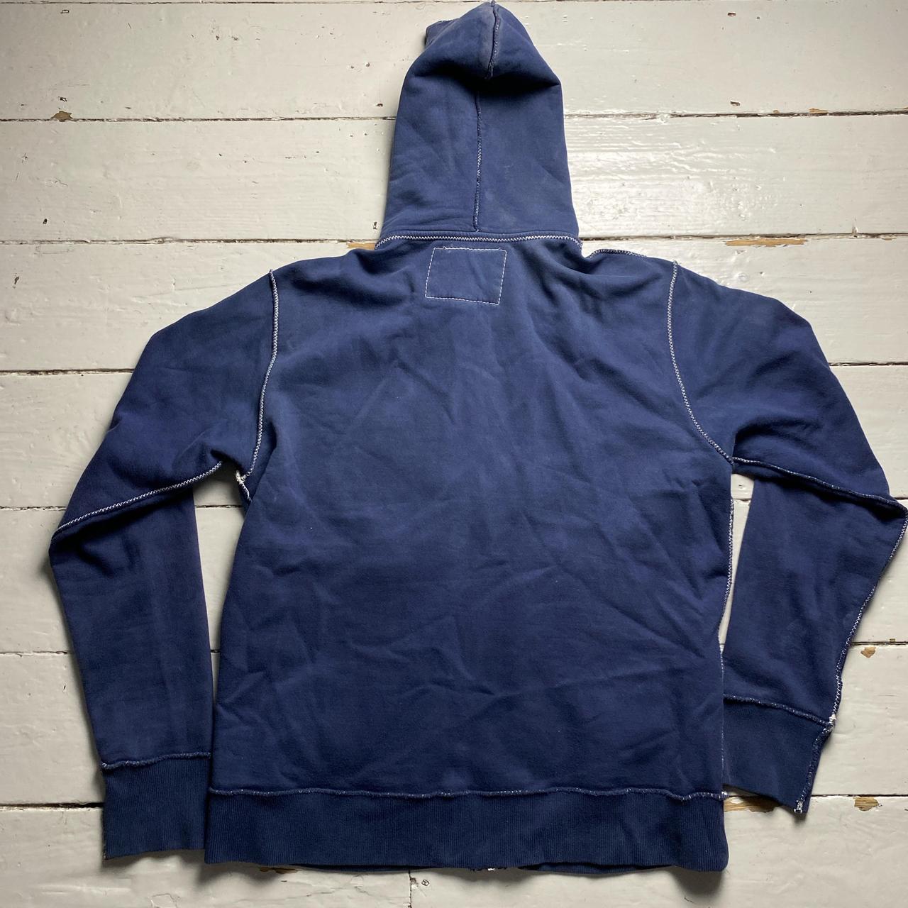 True Religion Navy and White Stitch Hoodie