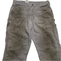 Carhartt Vintage Distressed Grey Workwear Cargo Trousers (36W)