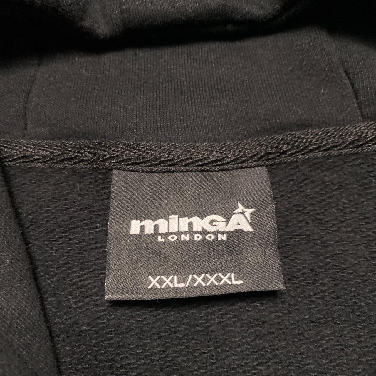 Minga London Goth Grunge Black and Silver Bondage Hoodie (2XL)