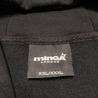 Minga London Goth Grunge Black and Silver Bondage Hoodie (2XL)