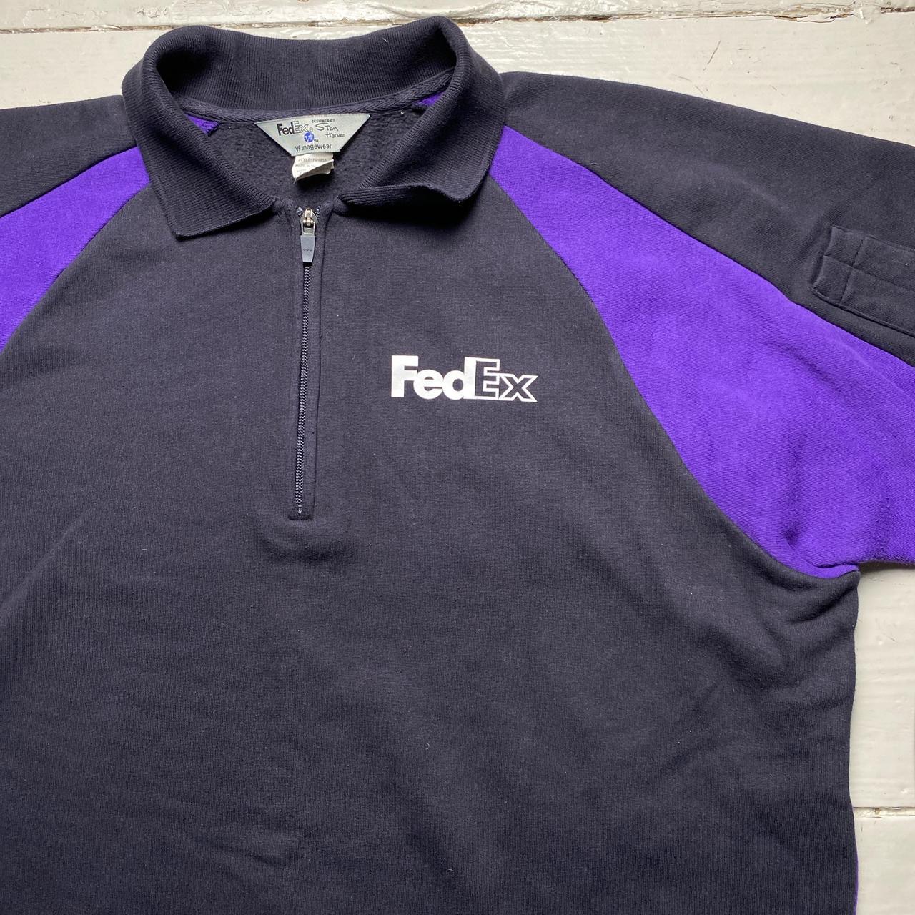 FedEx Black and Purple Quarter Zip Jumper