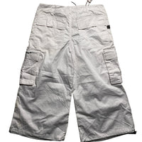 Criminal Damage White Cargo Parachute Combat Shorts (L)