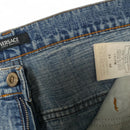 Versace Jeans Couture Vintage Distressed Blue and Green Strip Jeans (34W)