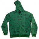 The Very Clean Full Zip Green and Black Hoodie