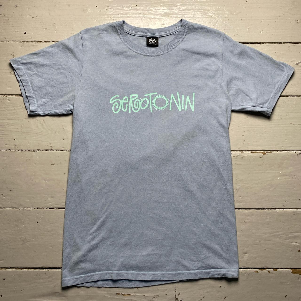 Stussy Serotonin Blue and Baby Blue T Shirt