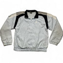 Adidas y2k Vintage Baby Blue Navy and White Nylon Shell Tracksuit Jacket (L)
