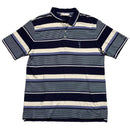Yves Saint Laurent YSL Striped Navy Purple and White Polo Shirt (2XL)