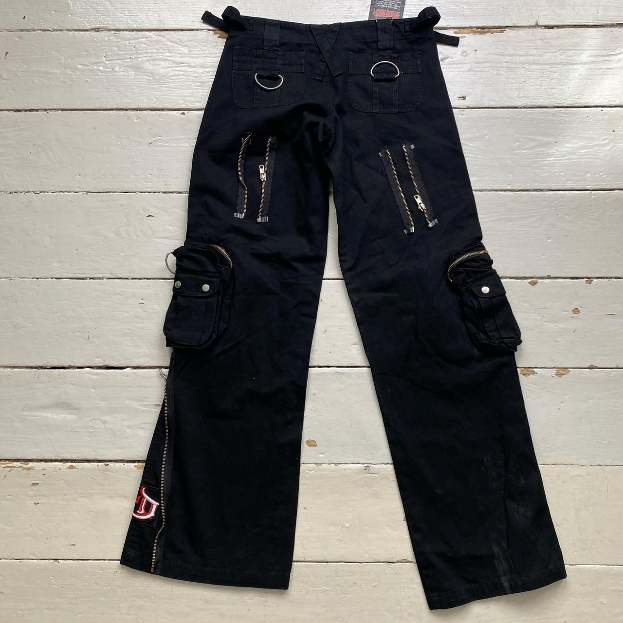 Criminal Damage Black Cargo Bondage Zip and Buckle Jeans