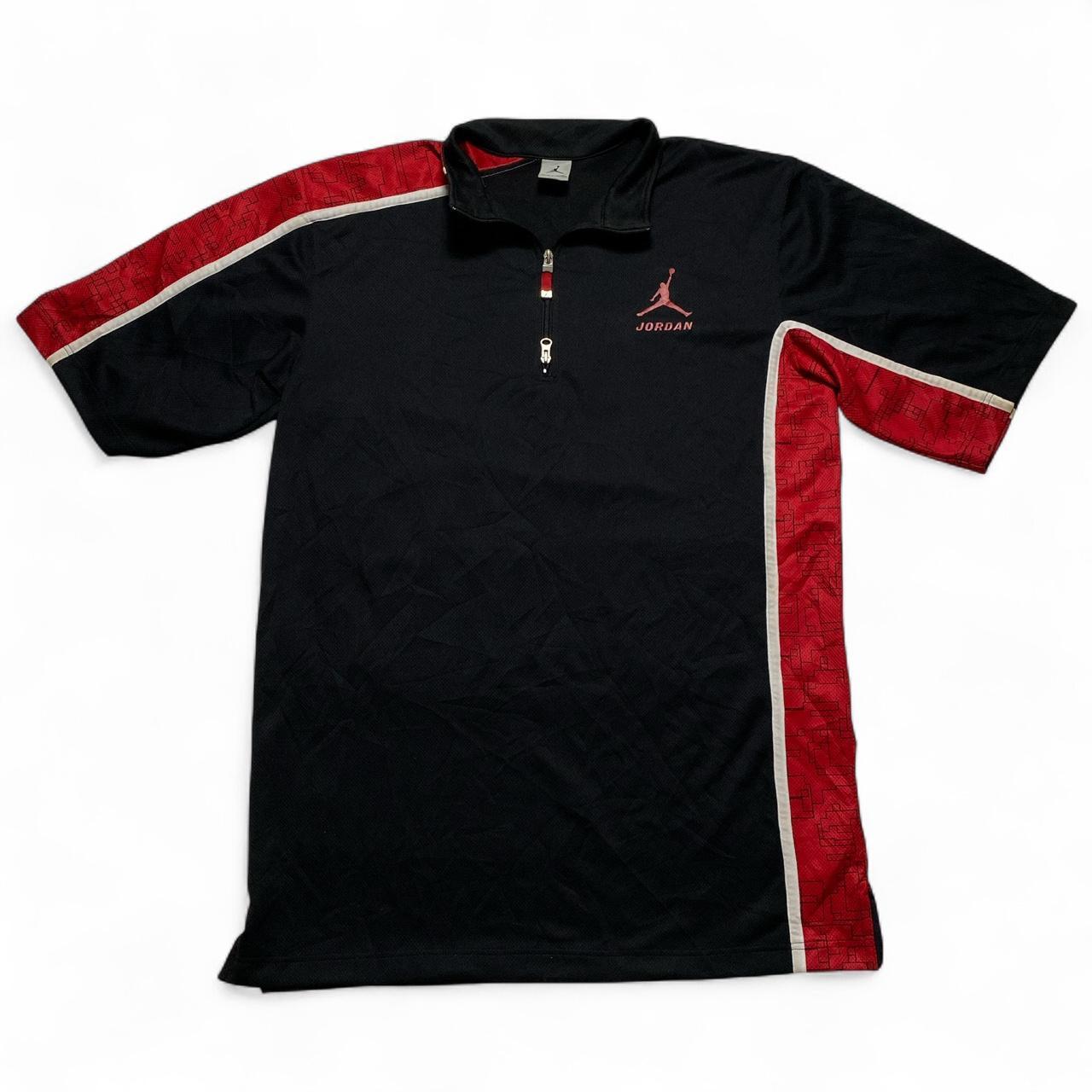 Jordan 23 Vintage 90’s Black Red and White Quarter Zip Polo Shirt (XL)