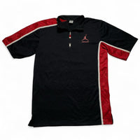 Jordan 23 Vintage 90’s Black Red and White Quarter Zip Polo Shirt (XL)