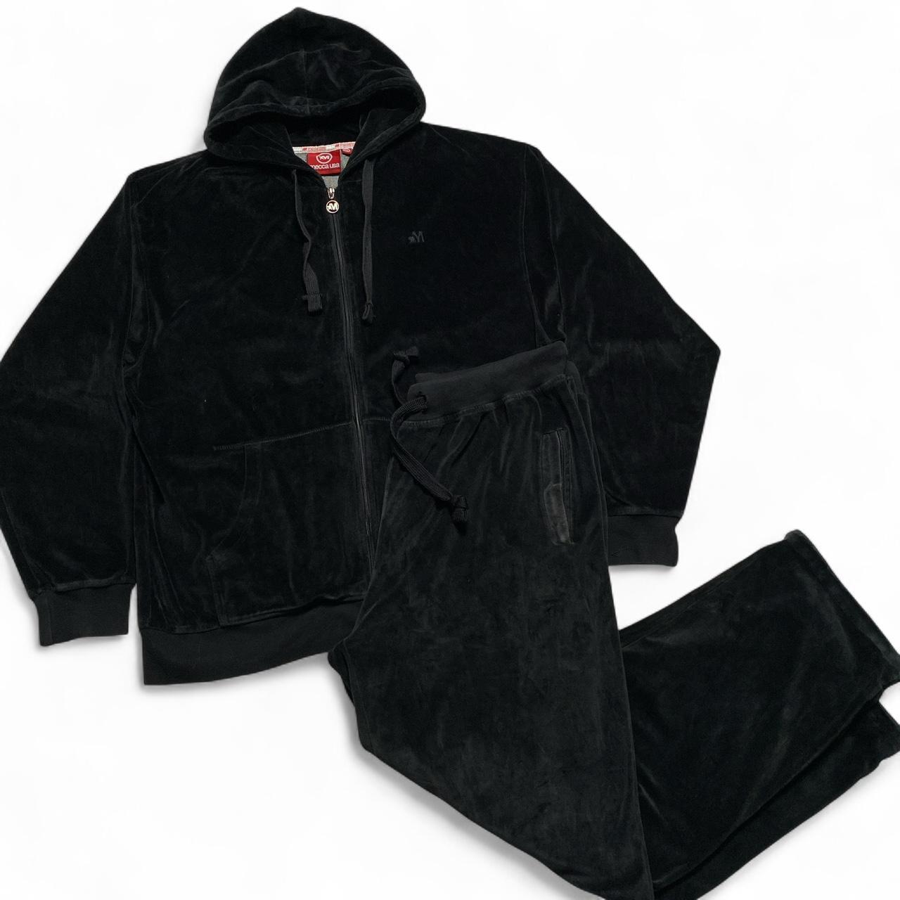Mecca USA Vintage 90’s Y2K Velour Black Full Tracksuit (2XL)