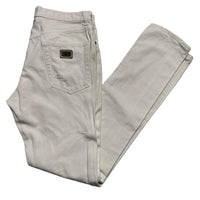 Dolce & Gabbana White and Silver Plaque Jeans (W 34)