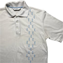 Yves Saint Laurent YSL Vintage White and Blue Repeat Logo Polo Short Sleeve Shirt (S)
