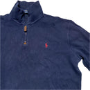 Polo Ralph Lauren Navy and Red Pony Quarter Zip Jumper (M)