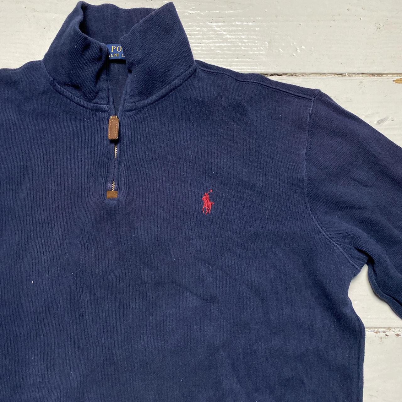 Polo Ralph Lauren Navy and Red Pony Quarter Zip Jumper