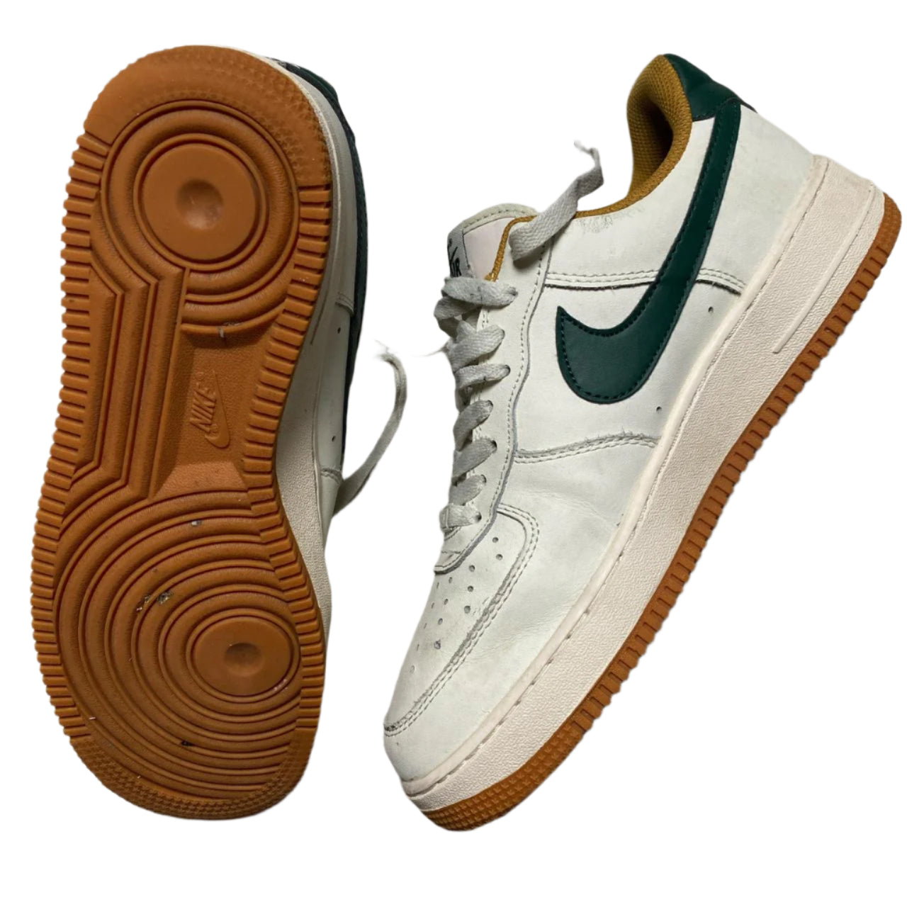 Nike Air Force 1 Cream White and Green ((UK 9)