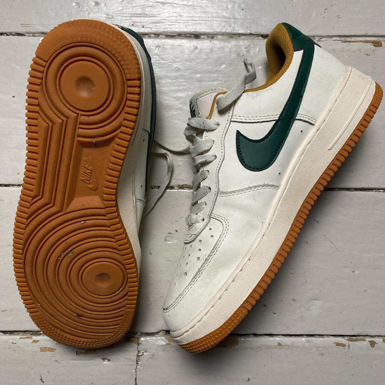 Nike Air Force 1 Cream White and Green