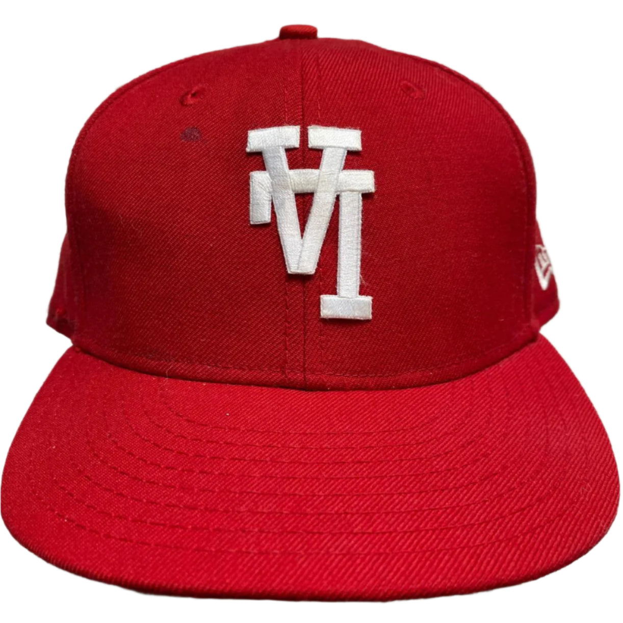 LA Dodgers Upside Down LA 59Fifty Fitted Red and White Cap