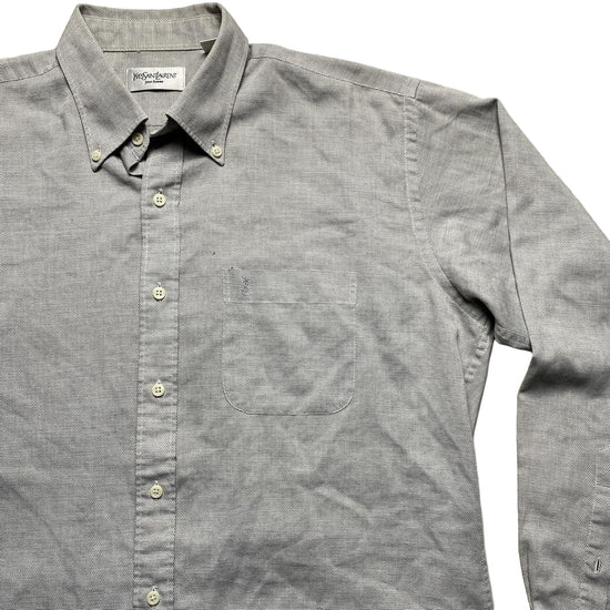 Yves Saint Laurent YSL Vintage Grey Long Sleeve Shirt (L)