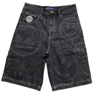 Minus Two Jeans Smiley Face Jorts Jean Shorts Grey (L)