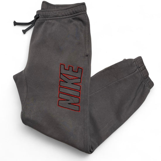 Nike Club Stitch Grey and Red Embroidery Joggers (S)
