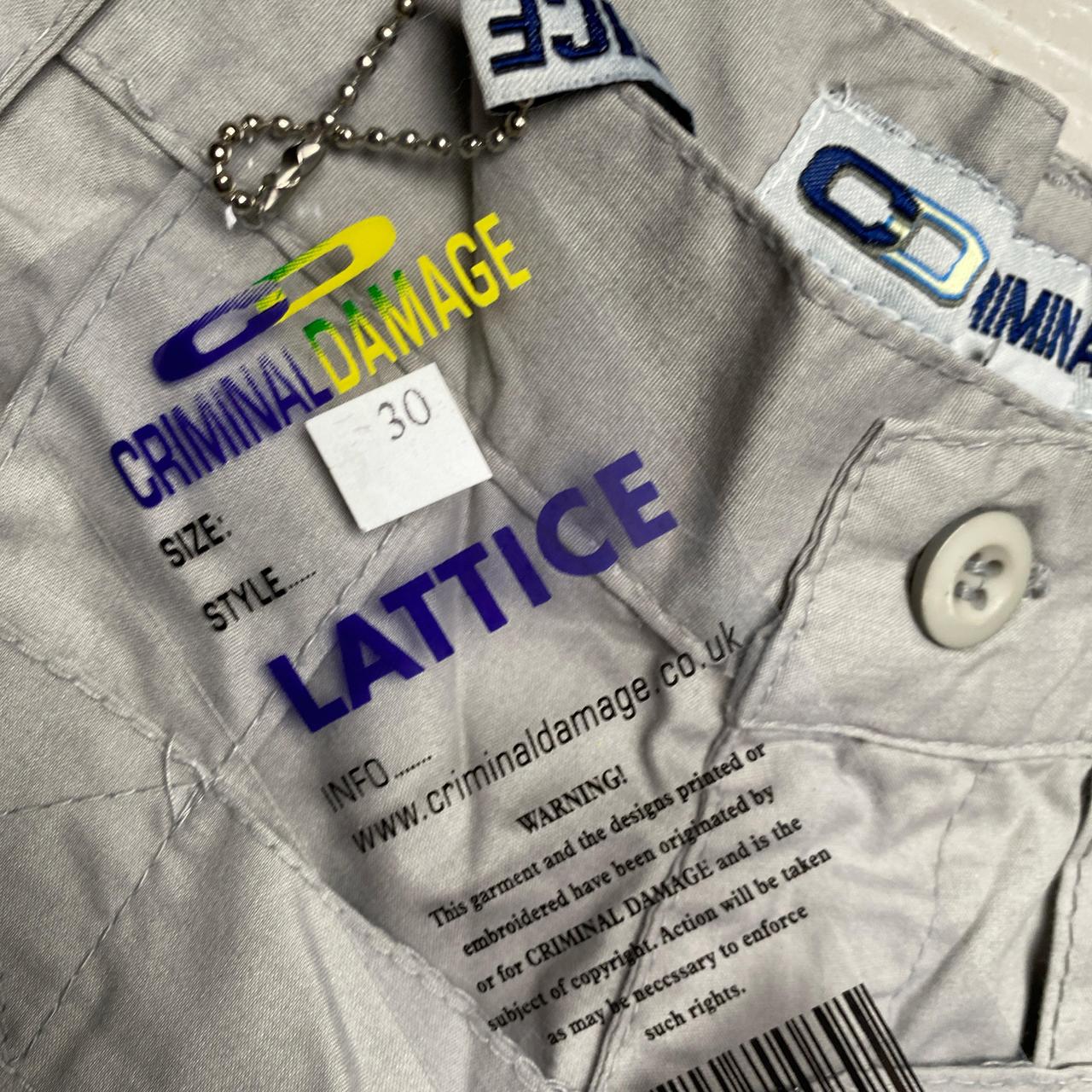 Criminal Damage Bondage Baggy Cargo Grey Combat Trousers (30W)