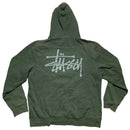 Stussy Bottle Green and Grey Hoodie (M)