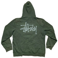 Stussy Bottle Green and Grey Hoodie (M)