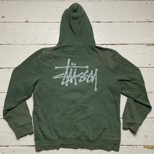 Stussy Bottle Green and Grey Hoodie