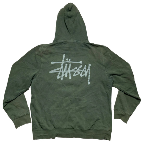 Stussy Bottle Green and Grey Hoodie (M)