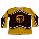 UPS Vintage 90’s Y2K Brown and Yellow Hockey Long Sleeve Jersey (XL)
