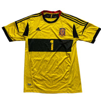 Spain Adidas Football Jersey Yellow and Black Casillas No 1 (XL)