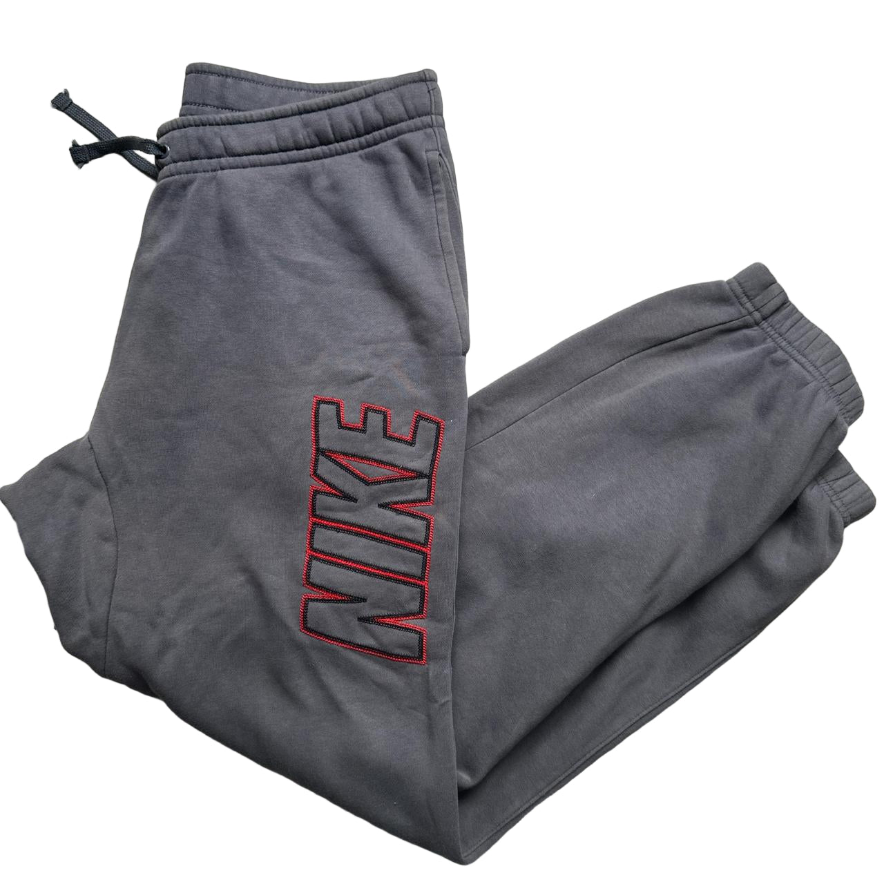 Nike Club Contrast Stitch Grey and Red Joggers (M)