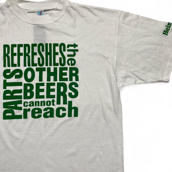 Heineken Refreshes The Parts of the Body Other Beers Cannot Reach White Vintage T Shirt (L)